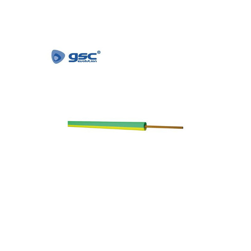Cable unipolar flexible 1x2,5mm Amarillo verde Rollo 100m GSC C1/5