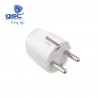 Clavija 16A 220V TT Lateral Blanco Bipolar Policarbonato Diámetro 4,8mm Retractilado GSC C25/600