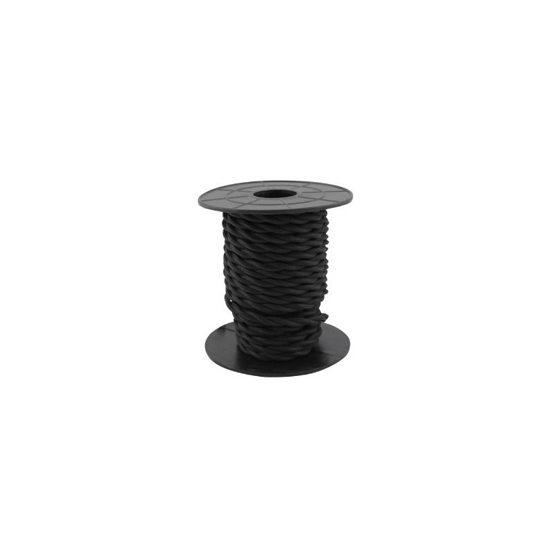 Cable textil 10m 2x0,75mm trenzado Negro GSC C1/10