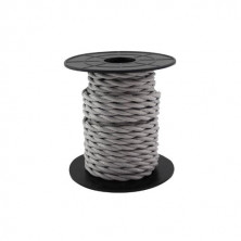Cable textil 10m 2x0,75mm trenzado Gris claro GSC C1/10