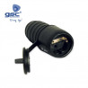 Base Aérea Diámetro 4,8 mm 16A 220V TT Lateral + PVC Negro Bipolar con tapa IP44 GSC UUS