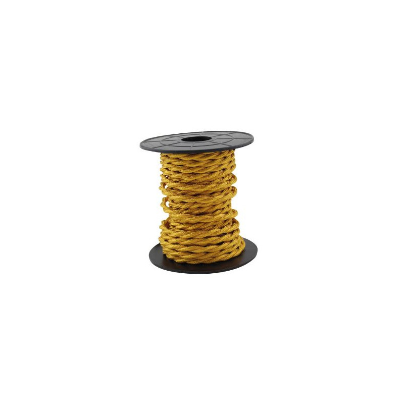 Cable textil 10m 2x0,75mm trenzado Dorado GSC C1/10