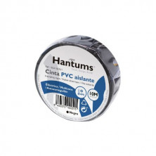 Cinta aislante electrica PVC Negra 19mm x 10m HANTUMS C10/500