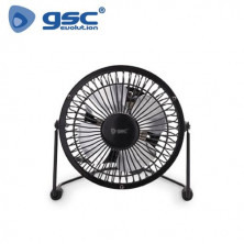 Mini Ventilador de sobremesa 2,5W USB Diámetro 15cm Metálico Negro Kila GSC C1/45