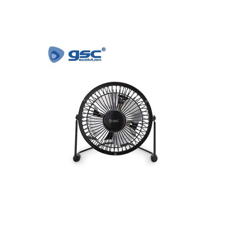 Mini Ventilador de sobremesa 2,5W USB Diámetro 15cm Metálico Negro Kila GSC C1/45