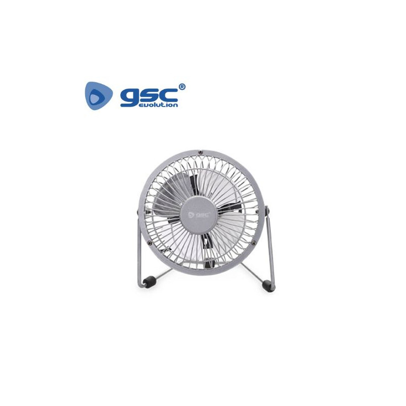 Mini Ventilador de sobremesa 2,5W USB Diámetro 15cm Metálico Gris Kila GSC C1/45
