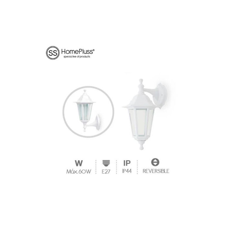 Farol jardin Hortus E27 IP44 60w Brazo reversible Polipropileno Blanco HomePluss GSC UUS