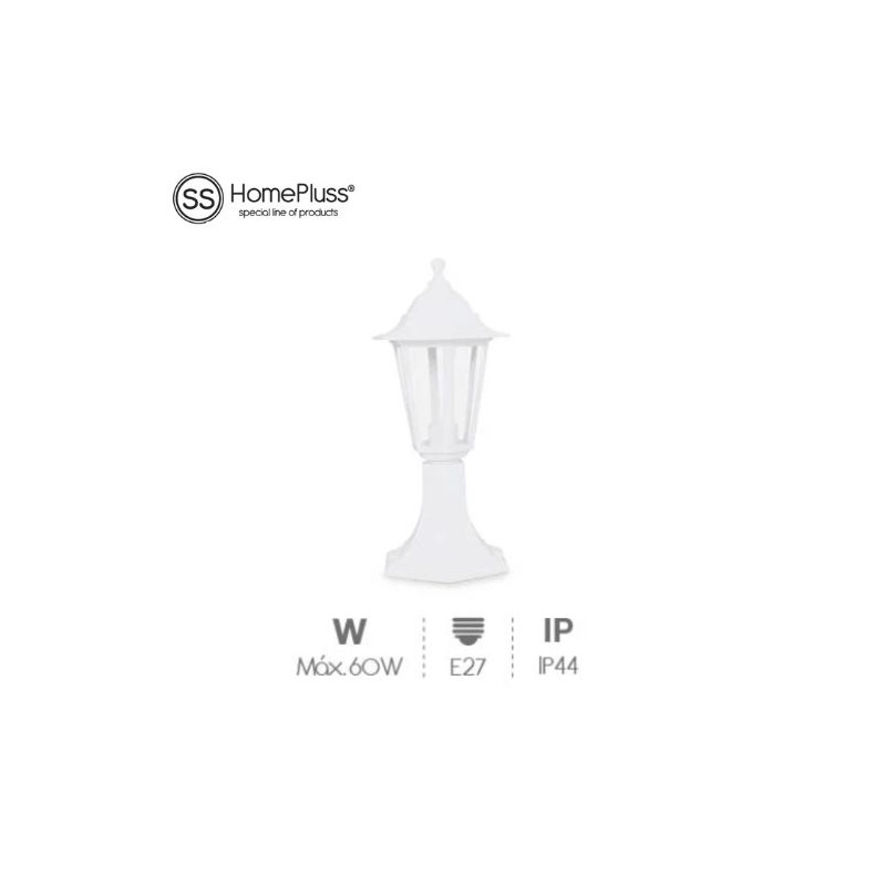 Farol jardin Gardeno E27 IP44 60w Sobremuro Polipropileno Blanco HomePluss GSC UUS