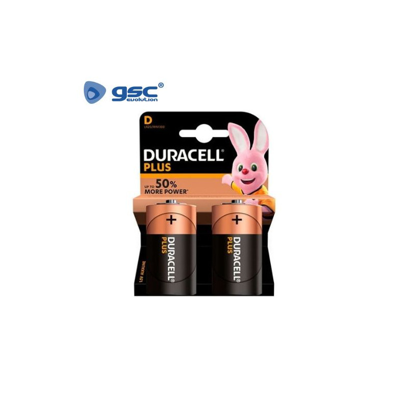 Pila Alcalina D LR20 1,5v Plus Blíster 2 pilas DURACELL