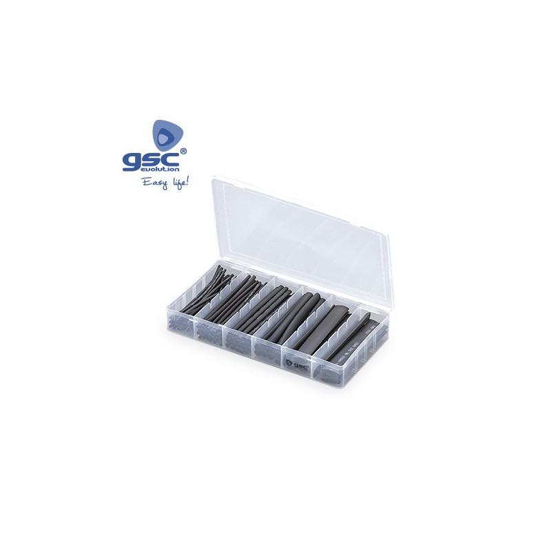 Tubo termoretractil 100 Tiras de 10 cm Varias medidas Negro GSC