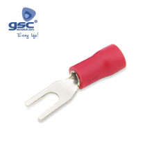 Terminal horquilla preaislado de 3,2mm para cable de 1,5mm Rojo Bolsa 50 unidades GSC