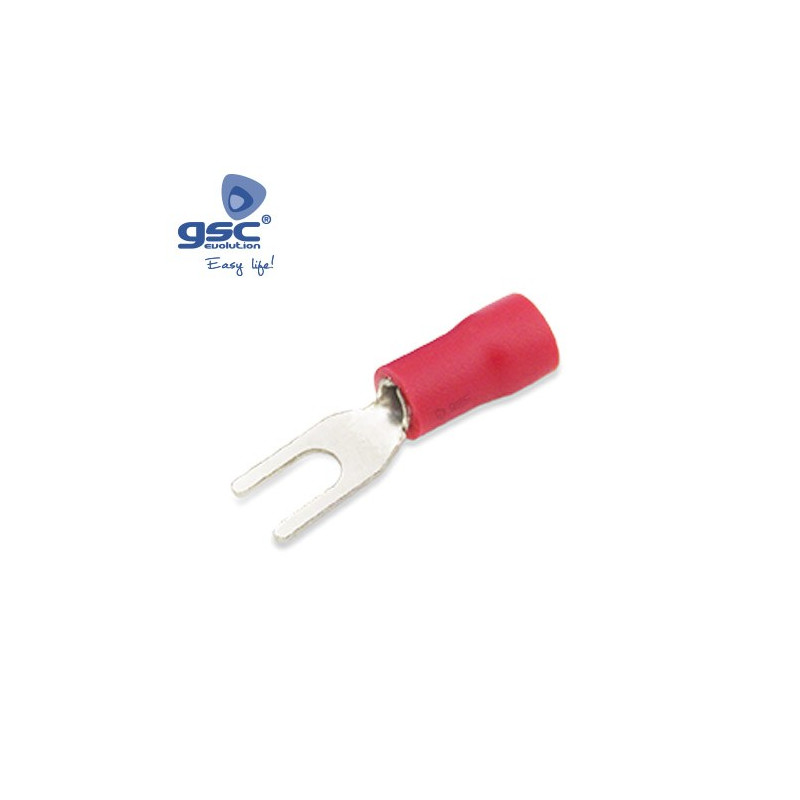 Terminal horquilla preaislado de 3,2mm para cable de 1,5mm Rojo Bolsa 50 unidades GSC