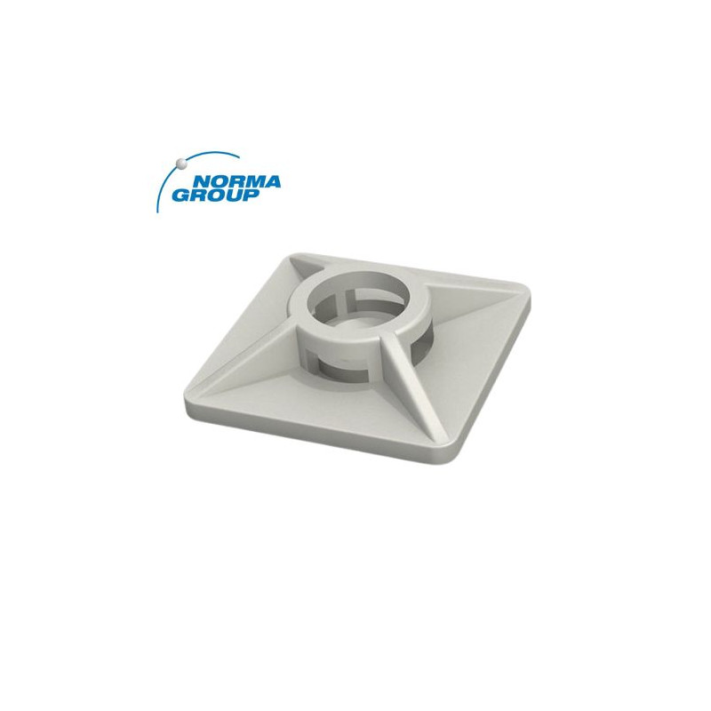 Base para brida de nylon con adhesivo 2E Blanca 4,8C/A Bolsa de 100 unidades Precio por unidad NORMA