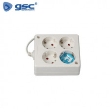 Base 4 Tomas TT Cuadrada 3x1,5mm 1,5 metros Blanco GSC C1/20