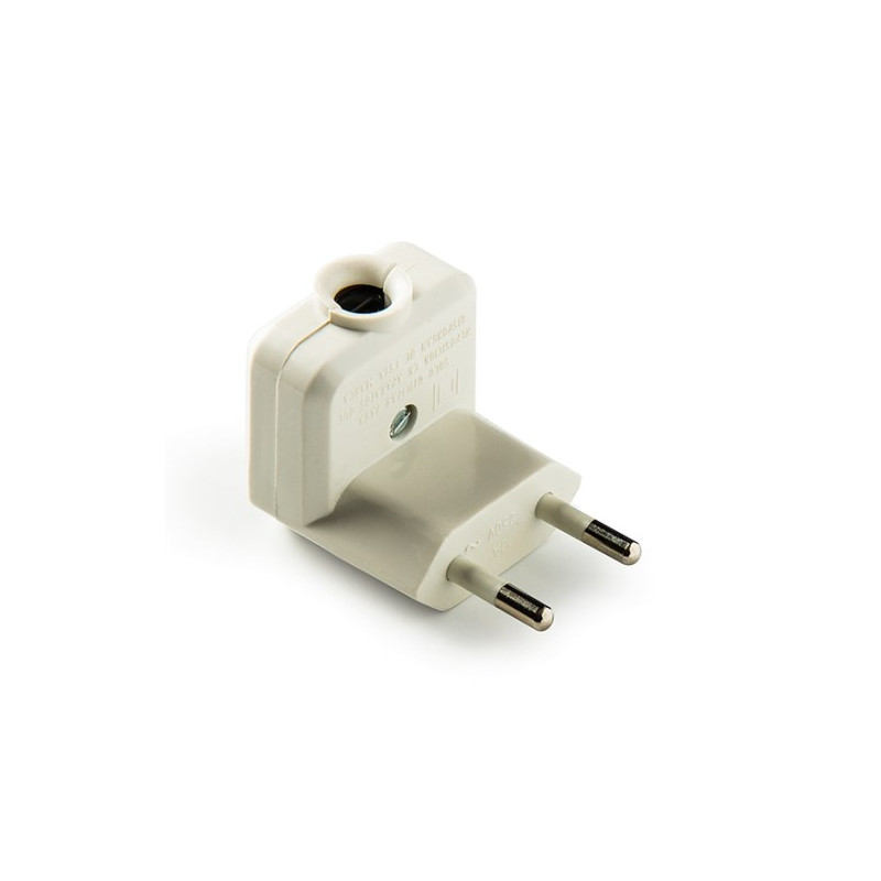 Clavija 10A 220V Lateral Blanco Diámetro 4,0mm Retractilado FAMATEL 60