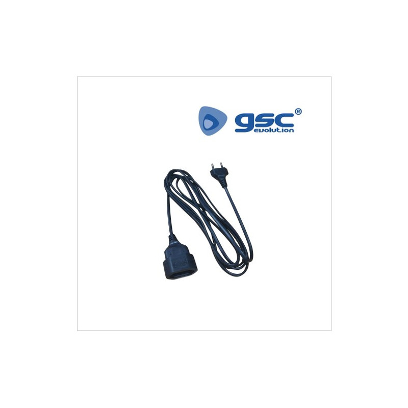 Prolongador 3m 10A 2x0,75mm Negro GSC C1/20