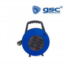 Enrollacable 15m 3x1,5mm 4 tomas Schuko con asa 16A IP20 220V GSC C1/6