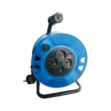 Enrollacables 50m 3x1,5mm 4 tomas Schuko profesional IP20 220V GSC C1