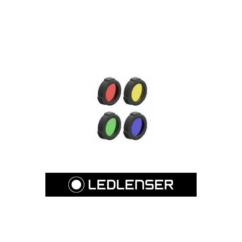 Set 4 filtros color para linternas P7 CORE Rojo, Amarillo, Verde, Azul LEDLENSER