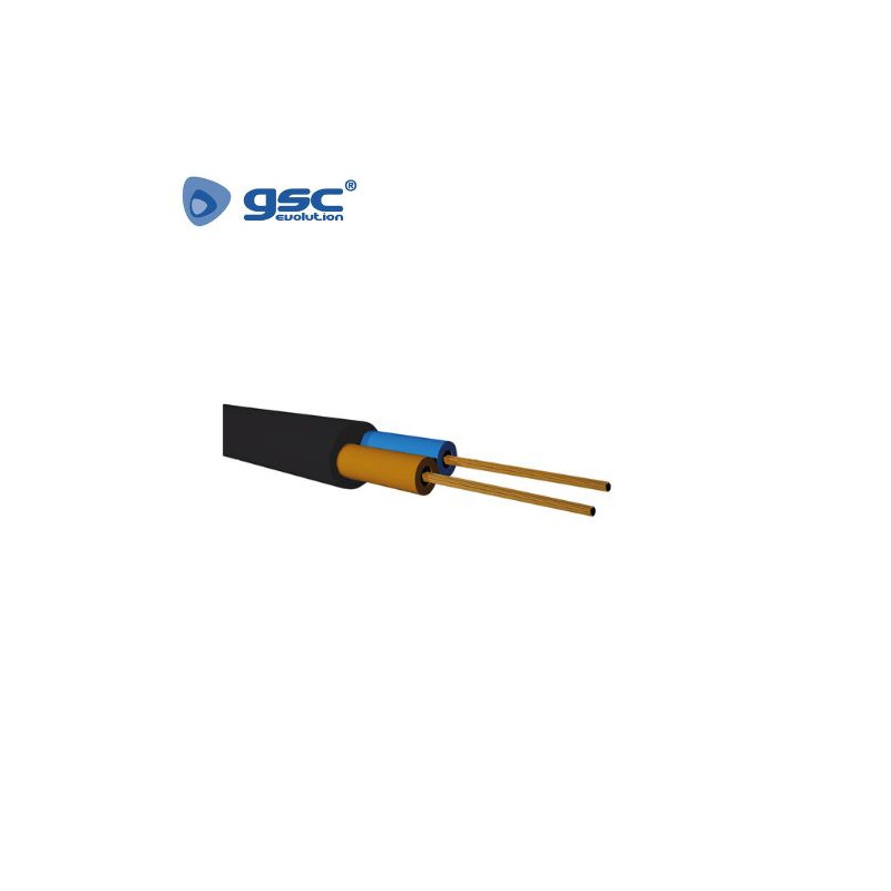 Cable manguera redonda 2x1,5mm Negro Rollo 100m GSC