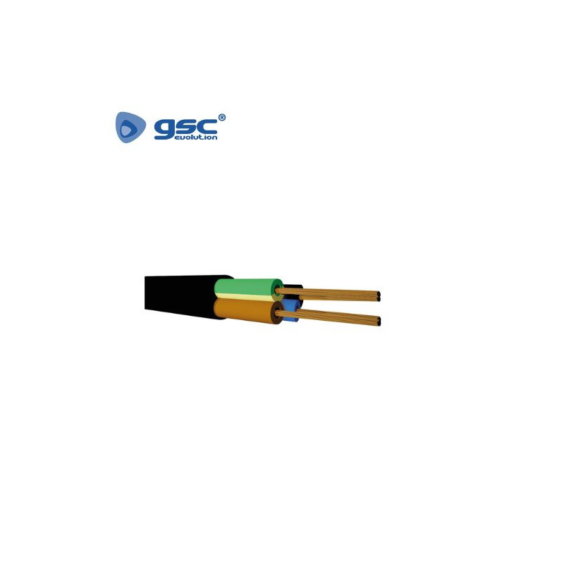 Cable manguera redonda VV-F Flexible 4x1,5mm Negro Rollo 100m GSC C1/1