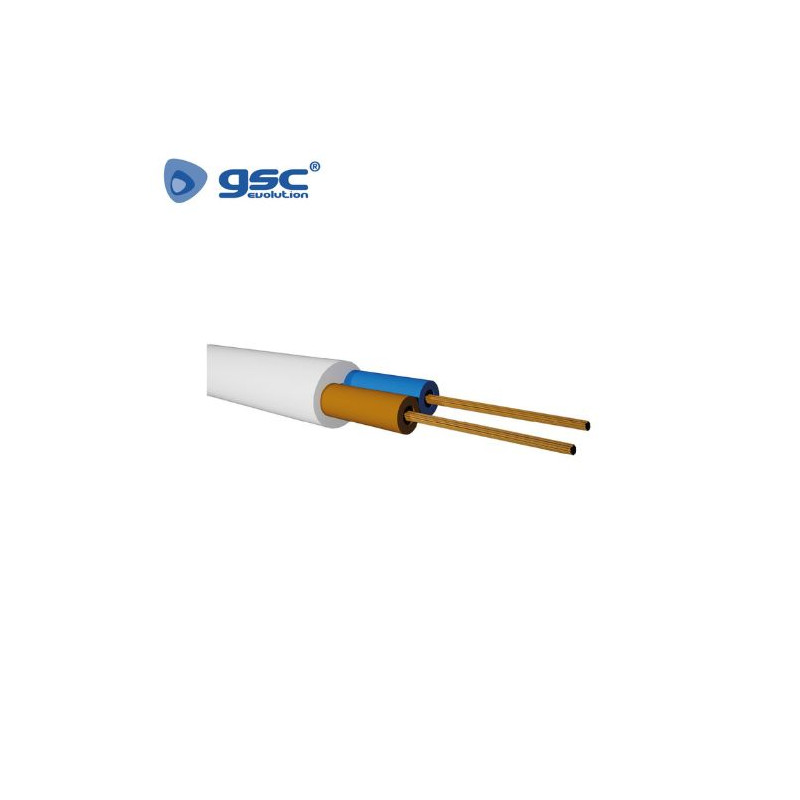 Cable manguera redonda 2x1,5mm Rollo 50m Blanco GSC