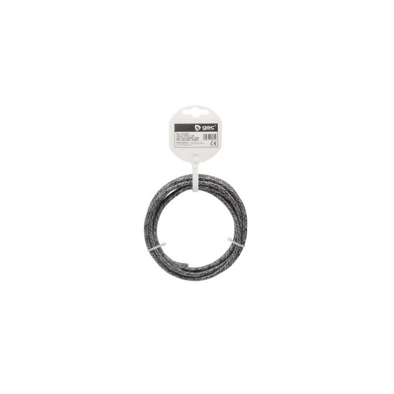 Cable textil 2,5m 2x0,75mm Negro/Gris GSC C1/35