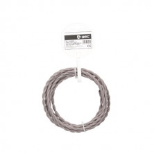 Cable textil 2,5m 2x0,75mm trenzado Gris claro GSC C1/50
