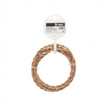 Cable textil 2,5m 2x0,75mm trenzado Marrón claro GSC C1/35