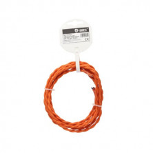 Cable textil 2,5m 2x0,75mm trenzado Naranja GSC C1/25