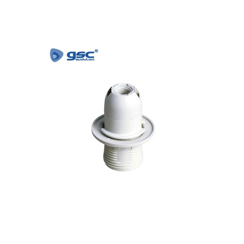 Portalámpara E14 Termoplástico Semiroscado con arandela Blanco GSC C10/200