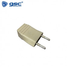 Clavija 10A 220V TT Lateral Termoplástico Bipolar Diámetro 4mm Dorado GSC C50/1000