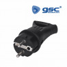 Clavija 16A 220V TT Lateral Negro Bipolar con tirador Diámetro 4,8mm IP44 Retractilado GSC C30/150