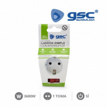 Adaptador Schuko con interruptor Blanco TT 16A-220V TT GSC C10/100