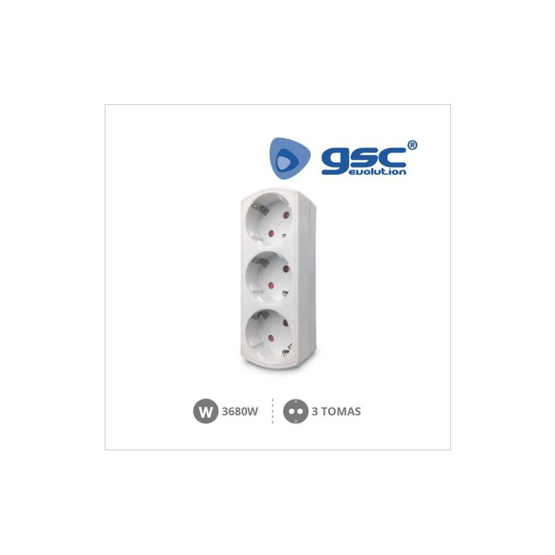 Adaptador Triple Vertical TT 16A-220V GSC C10/100