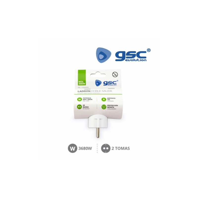 Adaptador Doble Blanco TT 16A-220V GSC C10/100