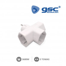 Adaptador Triple Blanco TT 16A-220V GSC C10/100