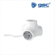 Adaptador Triple alargador con cable 1,4m + 2 USB GSC C10/20