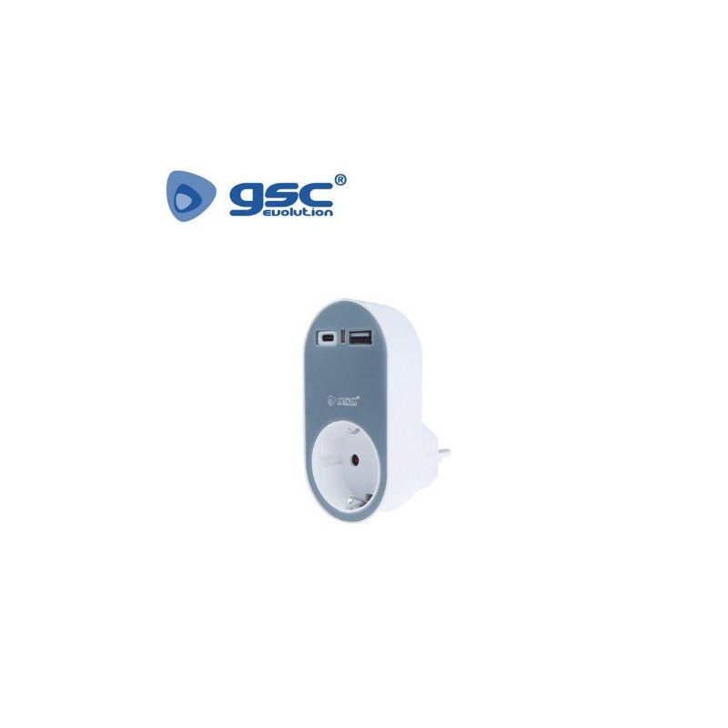 Adaptador Simple con tomas USB tipo A y USB tipo (3,4 Amperios) ÚLTIMAS UNIDADES