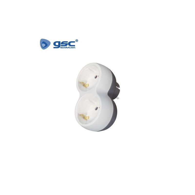 Adaptador Doble Blanco TT 16A-220V GSC C1/40