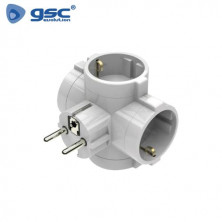 Adaptador Cuádruple 4 salidas Blanco GSC C10/100