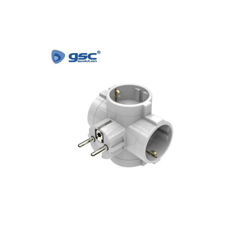 Adaptador Cuádruple 4 salidas Blanco GSC C10/100