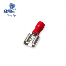 Terminal faston hembra plano de 7,4mm para cable de 1,5mm Rojo Bolsa 50 unidades GSC