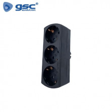 Adaptador Triple Negro TT 16A-220V GSC C10/100