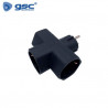 Adaptador Triple Negro TT 16A-220V GSC C10/100