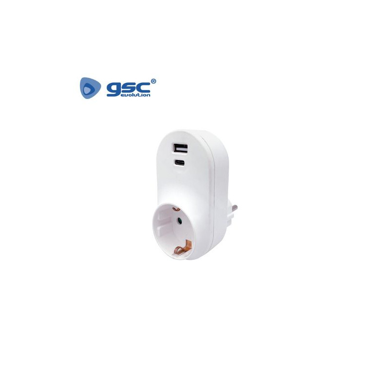 Adaptador Simple con tomas USB C + A GSC C10/100