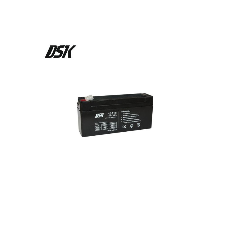 Batería de Plomo 6v 3,2 Ah (Largo 125 x Ancho 33 x Alto 61mm) DSK