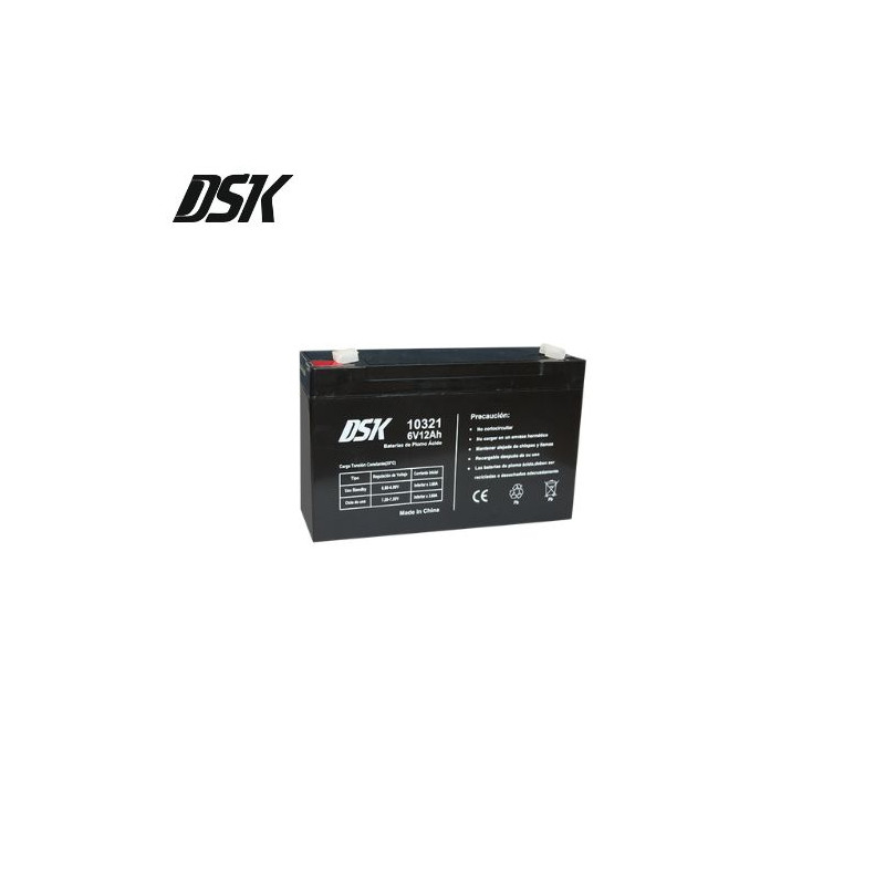 Batería de Plomo 6v 12 Ah (Largo 151 x Ancho 50 x Alto 94mm) DSK