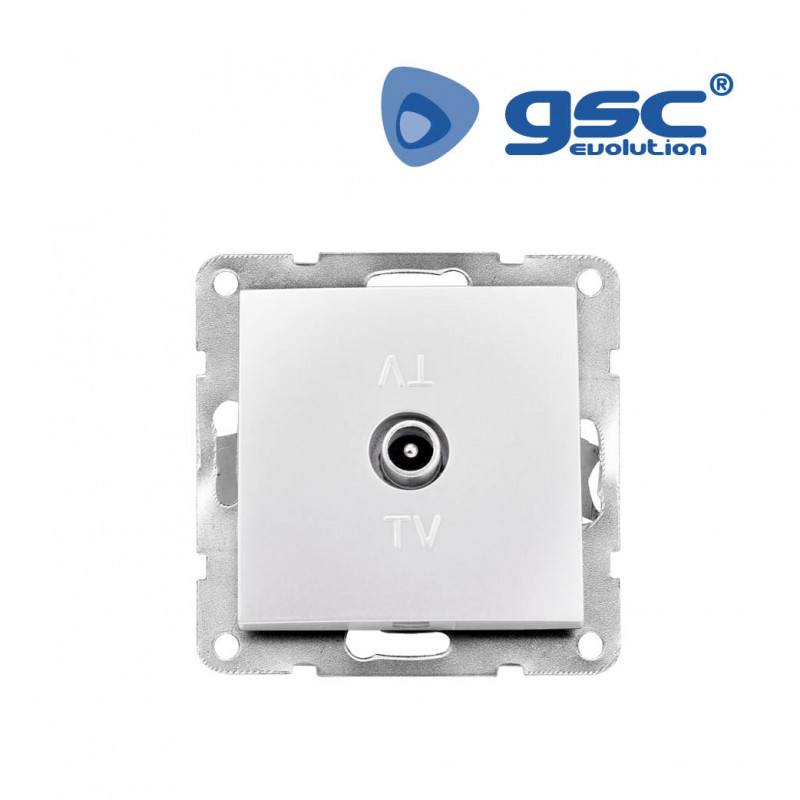 Mecanismo empotrar Serie IOTA Base TV Diámetro 9,5mm 16A-220V Blanco GSC C8/80