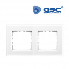 Embellecedor Serie IOTA 2 modulos Blanco Cristal 154x82mm GSC C5/50